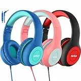 EarFun Kinder Kopfhörer 3er-Pack, Kopfhörer Kinder mit Kabel, 85/94dB Lautstärkenbegrenzer, Faltbare, Einstellbar, Stereo Sound, HD-Mikrofon, Audio-Sharing, Over Ear Kinderkopfhörer für Schule/Reise