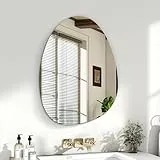 Sqinor Spiegel Asymmetrisch 45x60cm Rahmenlos Dekorative Wandspiegel, Modern HD Spiegelglas Badspiegel ohne Rahmen, Deko Asymmetrischer Spiegel für Flur Bad Badezimmer Schlafzimmer Wohnzimmer Wand