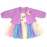 ZWOOS Puppenkleidung für Babypuppen 50-55 cm, süßes Baumwolle Outfit kompatibel mit Baby Puppen, Geschenke für Mädchen, Kinder(Einhorn)