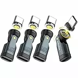 EndlesShine USB C Magnet Adapter 240W 5A (4 Pack) 540° 9PIN Magnetischer USB C Schnelllade, Universeller Typ-C Magnet Ladeadapter für Smartphone, Tablet, Laptop