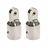 VORCOOL 2 Stücke Bimini Cover Top Fit Boot Marine Hardware Auge Endkappe Bimini Top Fitting Hardware für Marine Boot Yacht 7/8' Rohr Edelstahl (Silber)