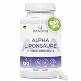 Bandini® Alpha-Liponsäure (Alpha Lipoic Acid) 650 mg Depot | 120 hochdosierte vegane Kapseln | Natürliches Antioxidans | Hohe Bioverfügbarkeit | Hilft bei Entzündungen | 4 Monats-Vorrat | Laborgeprüft