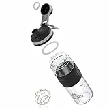 PZMLOASN Protein Shaker für eiweiß- & sportgetränke- für super cremige Fitness Eiweiß Shaker, proteinshake 650ml - Langlebiger, Auslaufsicherer, gym shaker BPA-frei (Schwarz, 650ML)