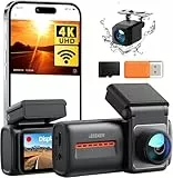 iZEEKER 4K Dashcam Auto Vorne Hinten, Wi-Fi 6 Auto Kamera mit kostenloser 32GB SD-Karte, 4K+1080P Dual-Dashcam, 2,99' IPS-Display, App Steuerung, Nachtsicht, G-Sensor, Loop-Aufnahme, 24h Parkmodus