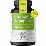 NATURE LOVE® Vitamin B Komplex – Hochdosiert: Mit 500 µg Vitamin B12 – 180 Kapseln (6 Monate) – alle 8 B-Vitamine (B1, B2, B3, B5, B6, B7, B9, B12) – vegan, laborgeprüft und in Deutschland produziert