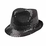 Boland - Pailletten Hut, Unisex, Disco Outfit, Accessoire, Karneval, Kostüm, Themenparty, Mottoparty