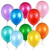 Luftballons Bunt, 60 Stück 12 Zoll Farben Latex Ballons, Blau Rosa Weiß Helium Balloons mit Bändern, Partyballon Dekorationen für Geburtstage Hochzeit Valentinstag Graduierung Kommunion Thema Party