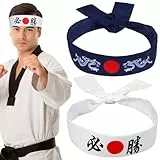 ARTSEWPLY Japanisches Bushido Stirnband 2 Stück Aus Baumwolle Atmungsaktiv Für Karate Training Sport Und Freizeit Kopfband