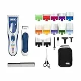 WAHL Color Pro Cordless Haarschneider ideal für Anfänger, clipper, mit/ohne Kabel, selbstschärfende, wasserfeste Klinge, mit Zubehör 8 farbcodierte Kämme, inkl. Finishing-Trimmer., 1 Stück (1er Pack)