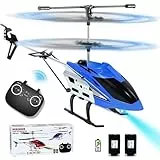IEEILULU Helikopter ferngesteuert, RC Hubschrauber, 2.4G Hubschrauber Ferngesteuert mit LED-Licht, RC Heli mit Schwebefunktion, Indoor Spielzeug Geschenk für Jungen Mädchen Erwachsene,Blau