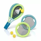 alldoro 68714 Beachball-Set 4in1, XL-Federball, XL-Soft-Tennis, Beachball & Wurfscheibe, wetterfestes Outdoor-Spielpaket ab 5 Jahren