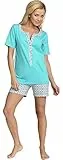 Be Mammy Damen Schlafanzug Stillpyjama J5ST3N2 (Türkis, S)