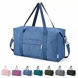 Narwey Faltbare Reisetasche Handgepäck Tasche Weekender Damen Herren, Easyjet Handgepäck 45x36x20, Klein Reisetaschen Tasche Handgepäck Flugzeug Travel Carry on Bag Sporttasche 25L(Marineblau)