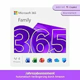 Microsoft 365 Family | 1 Jahr | bis zu 6 Personen | Office Apps mit KI | bis zu 6 TB Cloudspeicher | Amazon Abonnement mit automatischer Verlängerung