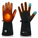 seenlast Beheizbare Handschuhe Damen Herren, Elektrische Beheizte Handschuhe Beheizbar Dünn mit 7.4V 2200MAH Akku, 3 Heizstufen Touchscreen Wasserdicht Wärmefunktion Heated Gloves