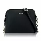 TANTOMI Umhängetasche Damen-Handtasche Damen Klein-Feste Crossbody Bag-Kette Schulterriemen Abendtasche Mode Elegant-Schwarz