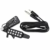 NULYLU Silberner Schallloch Tonabnehmer für Akustik und Klassische Gitarren mit Kabel Metall und Abs Material Verformungs und Verschleißfest für Musiker