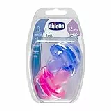 Chicco Schnuller Physio Soft, 100% Silikon, 2 Stück, Rosa/Lila, 16-36 Monate (2er Pack)