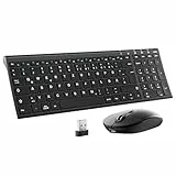 iClever Kabellos Tastatur Maus Set, Wiederaufladbare Kabellose Tastatur und Maus, QWERTZ Layout (Deutsch), Ultra Thin für Computer/Desktop/PC/Laptop/Windows 10/8/7, Weiß und Silber
