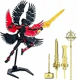 DKIIL NOIYB T13 Action Figure, Neuer Bereits Montiert S13 Figure, 3D Printed Titan 13 Action Figure mit Flügeln und Sockel, 4 Waffen 6 Händen, Dummy T13 3D Printed Multi-Jointed Movable (A1-Schwarz)