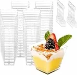 Dessertbecher, 50 Stück 4oz/120ml Desserttasse Mini Dessertschalen Wiederverwendbar für Mousse,Pudding,Eiscreme,Dessert Party,Picknick,Weihnachtsfeier