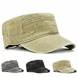 CWENDANER Klassische Premium Military Style Mütze - Vintage Washed Militärmütze Baseball Cap in Einheitsgröße, Einfarbig, Unisex