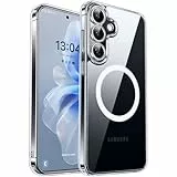 CANSHN für Samsung Galaxy S25 Hülle mit Kameraschutz für Magsafe (TOP Militärschutz & Magnetkraft) Extrem Haltbarkeit Handyhülle S25 Case - Durchsichtig
