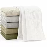 Bearmoss Moltontücher Baby 100% Baumwolle Weiche Spucktücher Baby,Atmungsaktiv und Extrem Saugfähig Musselin Tuch für Saugstark Mulltücher 6er 60x60 cm (Grau-Grün)