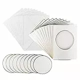 Ideen mit Herz Grußkarten-Set mit Umschlägen & Stanzteilen | 10 x 3-Fach-Karten mit Passepartout | Ideal für Glückwünsche zum Geburtstag, Hochzeit | Din B6 (Kreis | naturweiß)