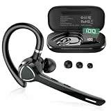 Bluetooth Headset, V5.4 Wireless Freisprech Telefon mit CVC 8.0 und ENC Dual Mikrofon, Bluetooth Ohrhörer mit 90h Spielzeit Mic Mute Zwei-Geräte-Verbindung für Büro Business Autofahren, Schwarz