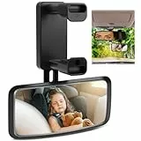 Rücksitzspiegel für Babys, Auto Spiegel für Baby 360° Drehbar, Spiegel Auto Baby Rückbank, Autospiegel Baby Rücksitz Rückspiegel für Kindersitz und Babyschale für allerlei Kopfstütze