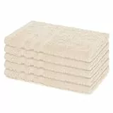 Lavea® 5er Set Gästehandtücher 30x50 cm, Weiche & Saugstarke Gästetücher aus 100% Baumwolle, Frottierserie Elena, Waschbar 60°C, Trocknergeeignet - Creme