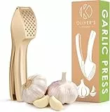 Oliver's Kitchen ® Premium Knoblauchpresse - Handlich & Leicht zu Reinigen - Zerkleinert Knoblauch & Ingwer Mühelos (Kein Schälen Nötig) - Extra Stark & Strapazierfähig
