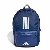 adidas Unisex Classic Three Stripes Backpack Back to School, Dark Blue/White, One Size