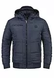 Blend BHBoris Herren Jacke Winterjacke Steppjacke gefüttert mit Kapuze Reißverschlusstaschen Rippbündchen Regular fit, Größe:XL, Farbe:Navy Teddy (74655)