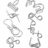 JUMPLAWN 8 Stück Teiliges Metall knobelspiel für Erwachsene Langlebiges Abgerundetes Intelligenzspielzeug Geduld und Gleichgewicht Geschenk für Senioren und Patienten