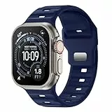 Finoriss Silikon Sportarmband Kompatibel mit Apple Watch Ultra 3/2/1 49mm, Series 11/10/9/8/7/6/5/4/SE 46mm 45mm 44mm, Atmungsaktiv & Hautfreundlich für Damen Herren