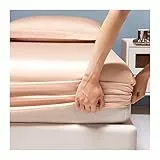RUZGAR Luxus-Spannbettlaken for Wasser- und Boxspringbett Spannbettuch Bettlaken aus 100% Tencel Lyocell 1000TC Extra weiches Silk Touch Bis 23/40cm Höhe (Color : Pink, Size : 135x200+23cm)
