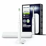 Philips Sonicare 4100 – Sonicare Elektrische Zahnbürste für Erwachsene mit 1 x Philips W2 Optimal White Sonic Bürstenkopf in Weiß, schlankem Reiseetui und USB-Ladegerät (Modell HX3683/33)