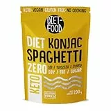 Diet-Food Shirataki Spaghetti - Low Carb Bio Konjac Nudeln | 200 Gramm Kalorienarmes Veganes Essen, Fettfrei, Sojafrei, Glutenfrei Schlankheits Nudeln, Glucomannan