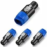 Greluma 4 stück audio lautsprecherstecker,4 poliger lautsprecherstecker mit drehverschluss,kompatibel mit neutrik speakon NL4FC,NL4FX,NLT4X,NL2FC,NL2FX
