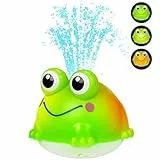 Jovicos Badewannenspielzeug, Baby Badespielzeug mit LED Licht, Frosch Spray Wasserspielzeug, Badewanne Pool Badespielzeug Baby ab 1 2 3 Jahre, Badewann Spielzeug Kinder Geschenk für Jungen und Mädchen