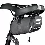 flintronic Fahrrad Satteltasche, Fahrradsitz Tasche, Fahrradtasche, Fahrradtasche Hecktasche, mit reflektierender, mit Klett-Befestigung, Leichten, für MTB Rennrad Faltrad 15 * 7 * 8,5 cm， Upgrade
