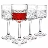 Cambareign Weingläser 4er-Set, 400ml Große Kristall Weinglas, Quadratische Rotweingläser mit langem Stiel, Geschenke für Hochzeit Geburtstag