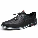 SYLUOQP Herren-Business-Schuhe für Herren, große Herren-Freizeitschuhe, rutschfeste Schwarze Herren-Schuhe aus Premium-Leder, formelle Derby-Sneaker (Color : Black, Size : 51 EU)