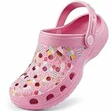 Harvest Land Unisex Kinder Clogs Rutschfeste Gartenschuhe Jungen Mädchen Komfort Pantoletten Sandalen Rosa EU32
