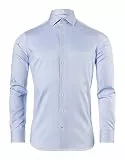 Vincenzo Boretti Hemd, Regular-fit/gerader Schnitt, Twill - bügelfrei eisblau 43-44