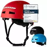 DUNLOP SPORTS Fahrradhelm Kinder Jugendliche Erwachsene - Test Sehr Gut - Leichter robuster Urban Allrounder Helm, 14 Fach belüftet, Schnellverschluss, Auto Kopfanpassung (Rot, L (58-61cm))