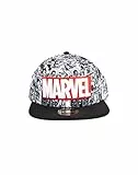 Difuzed Unisex Marvel Comics Logo and Comic Pattern Snapback Baseball Cap, Grey, Einheitsgröße