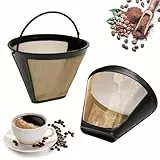 XPEX 2 Stück Kaffeefilter Wiederverwendbar Dauerkaffeefilter Dauerfilter kaffee Waschbar Permanentfilter Kaffee Filter 100 Mesh Korb mit Griff Für Meiste Kaffeemaschine